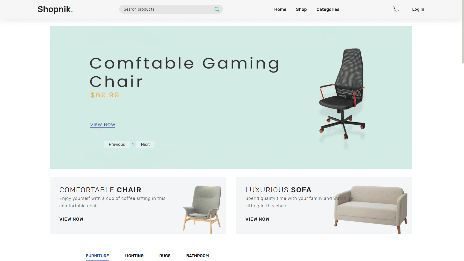 Project: Shopnik homepage